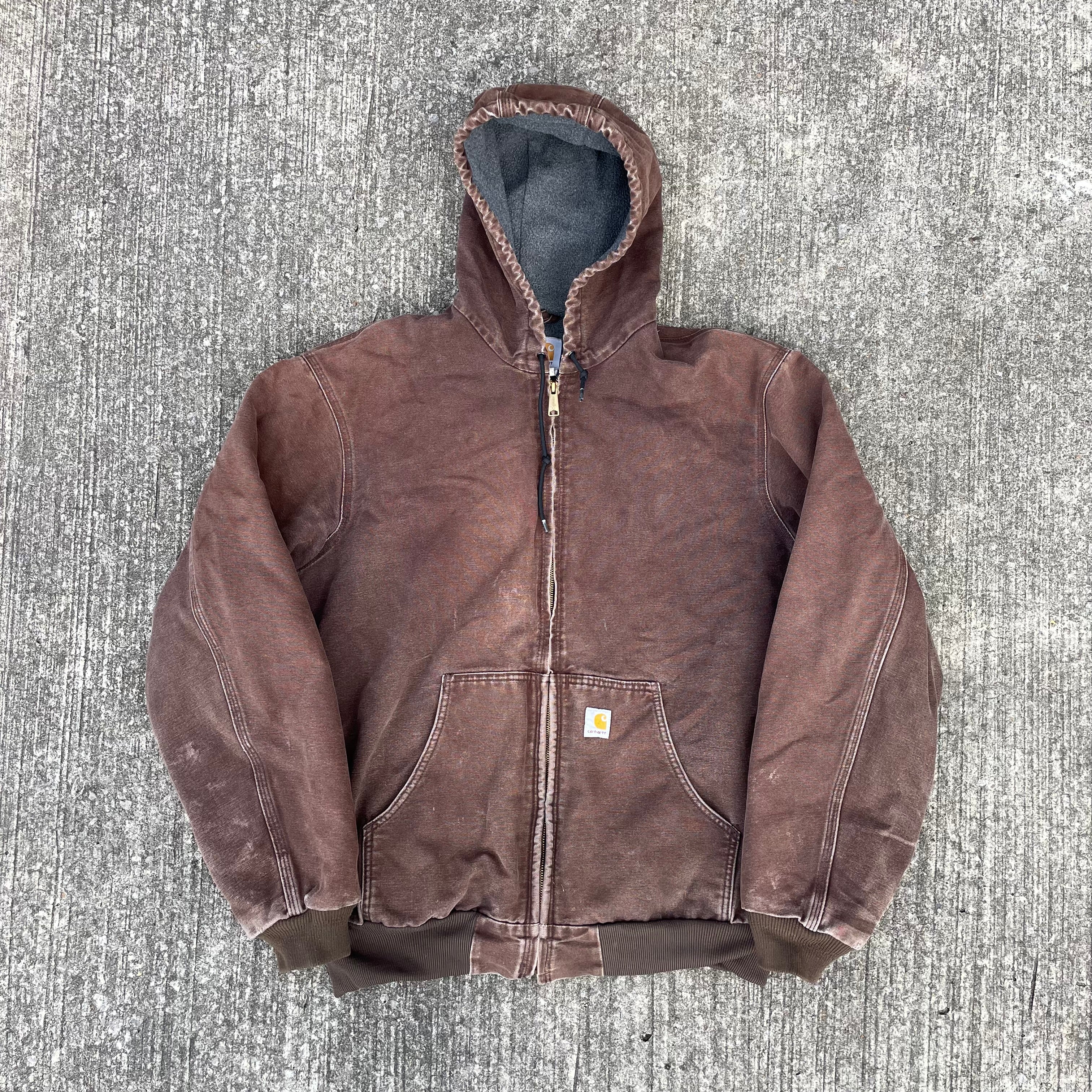 Vintage Carhartt Faded Brown Hooded Jacket