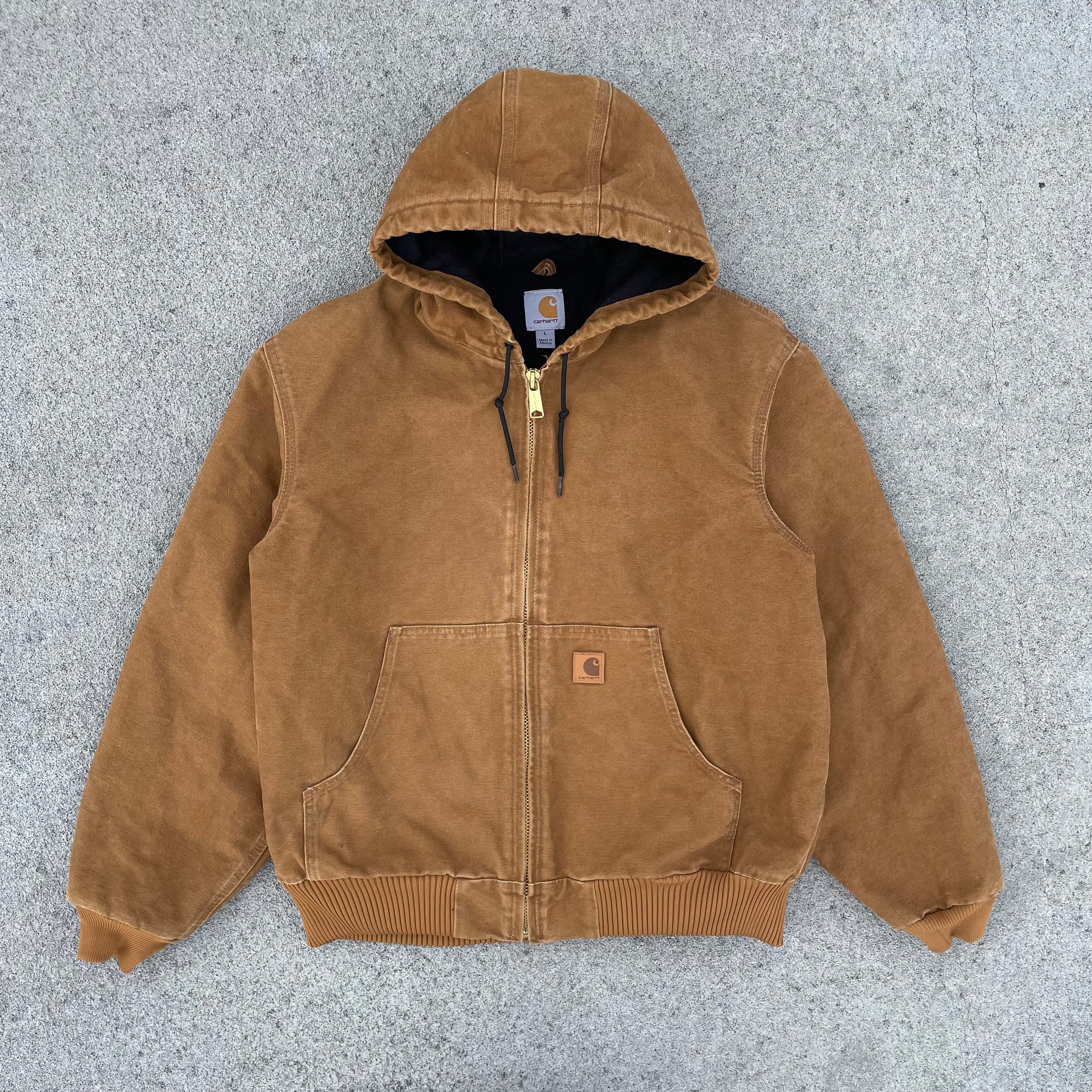 Vintage Carhartt Tan Brown Hooded Jacket
