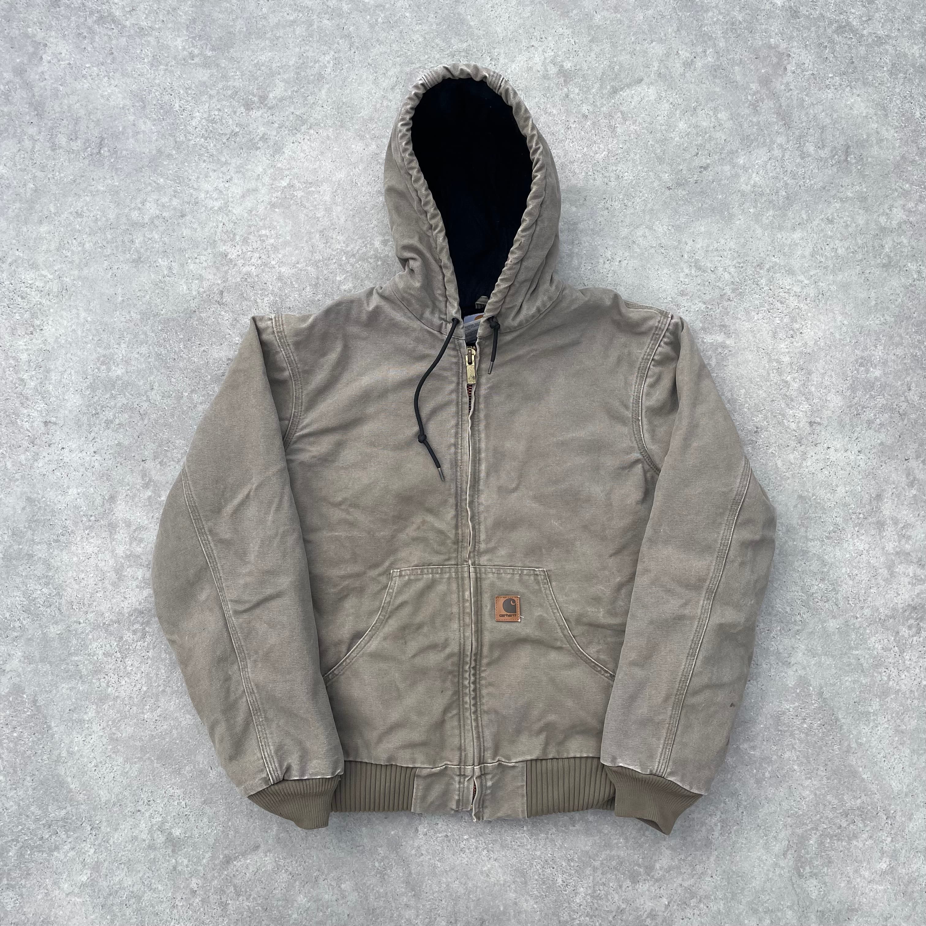 Vintage Carhartt Faded Beige Hooded Jacket