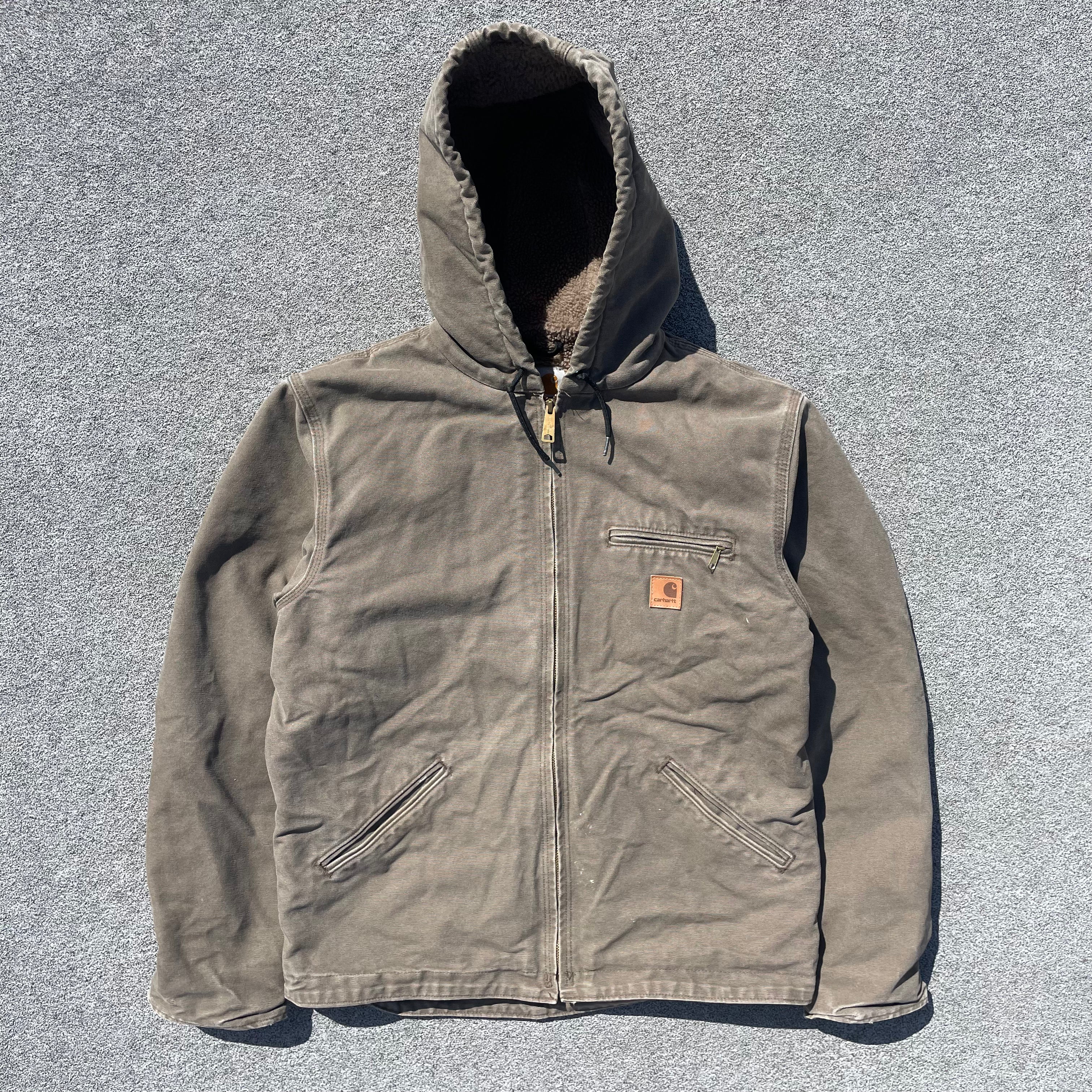 Vintage Carhartt Faded Brown Hooded Jacket
