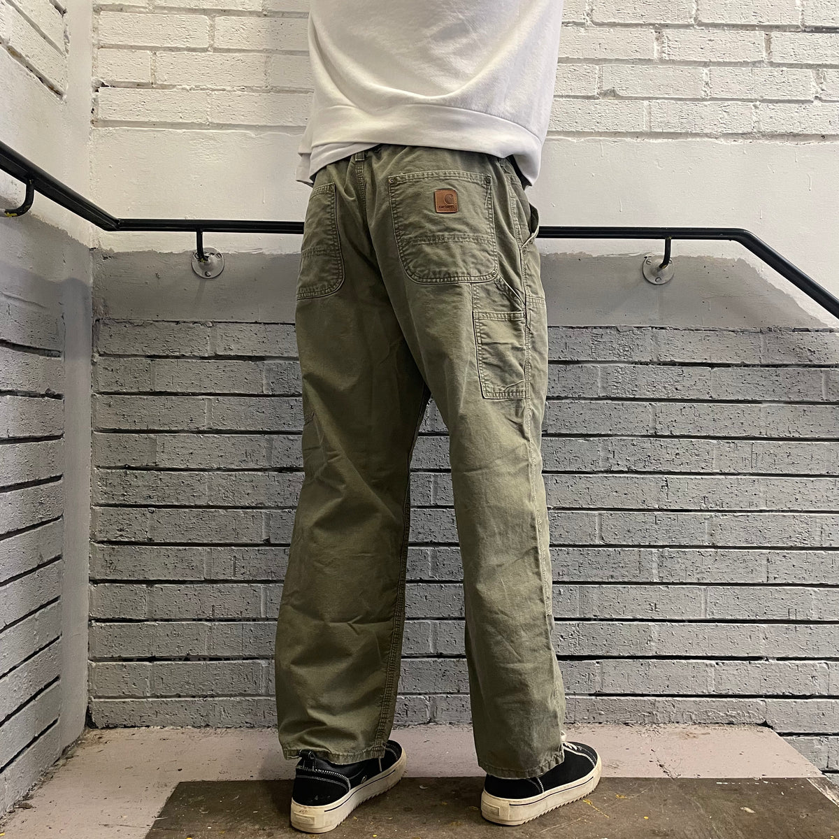 Vintage Carhartt Khaki Green Carpenter Trousers We Vintage