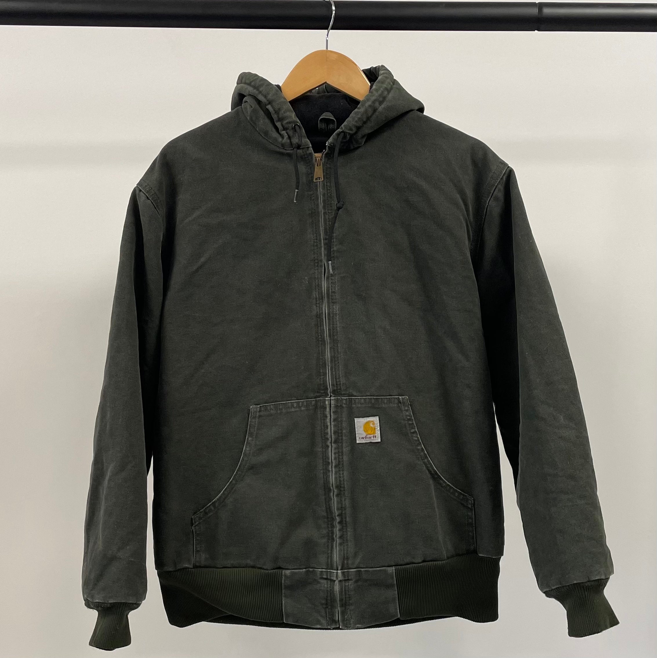 Vintage Carhartt Faded Green Hooded Jacket
