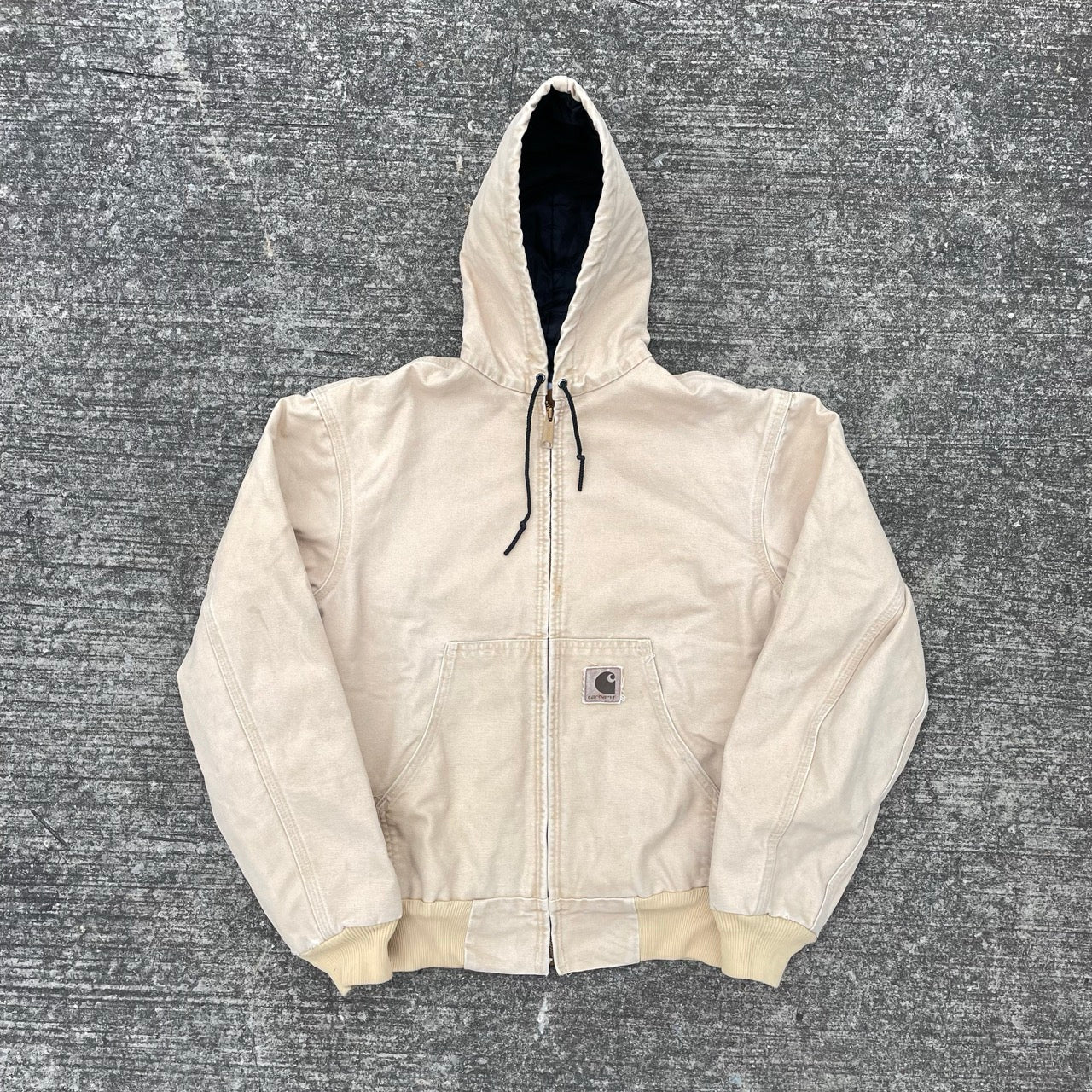 Vintage Carhartt Cream Hooded Jacket