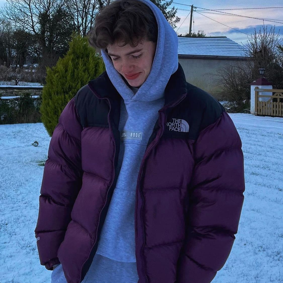 North face purple puffer jacket on sale