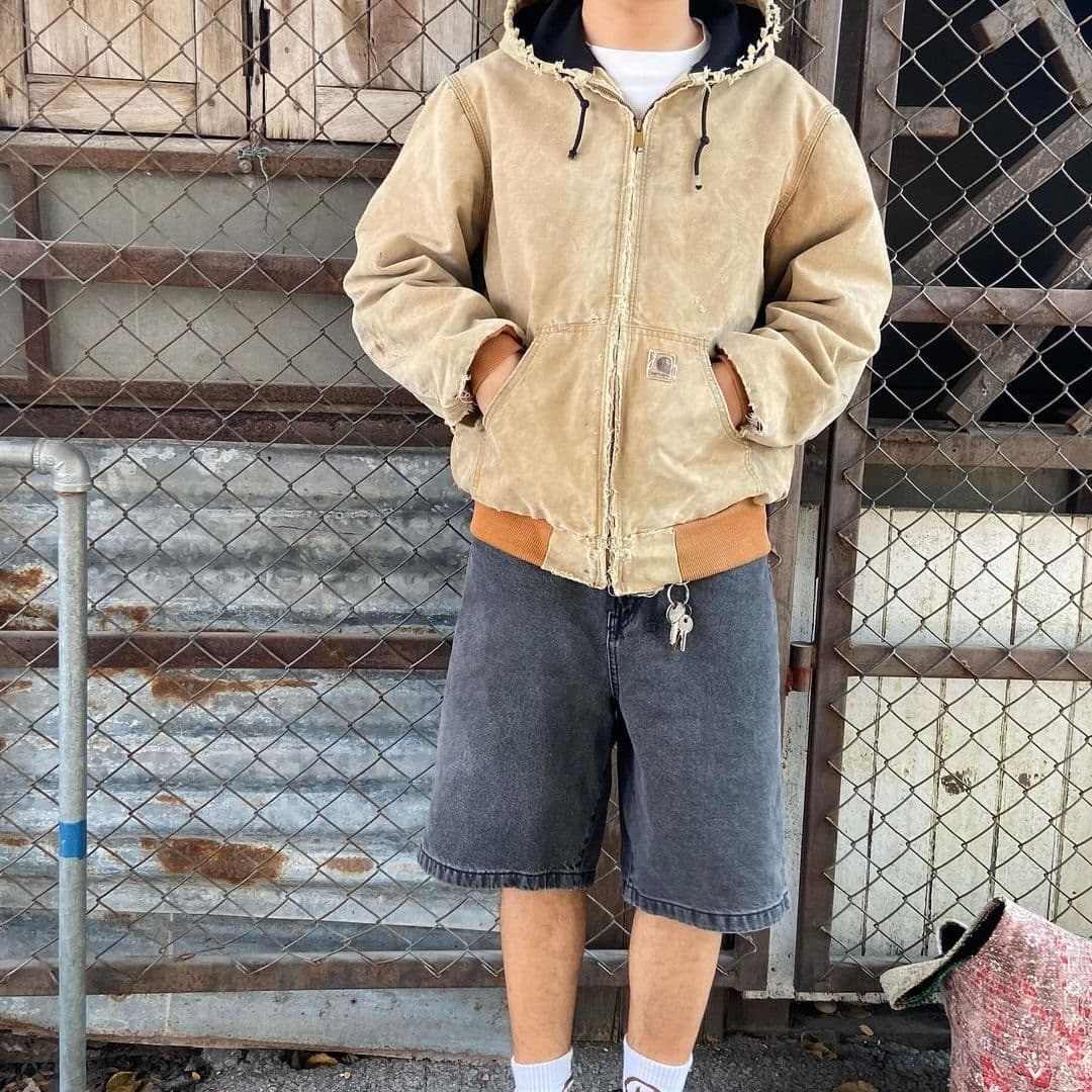 Vintage Carhartt Sand Beige Hooded Jacket
