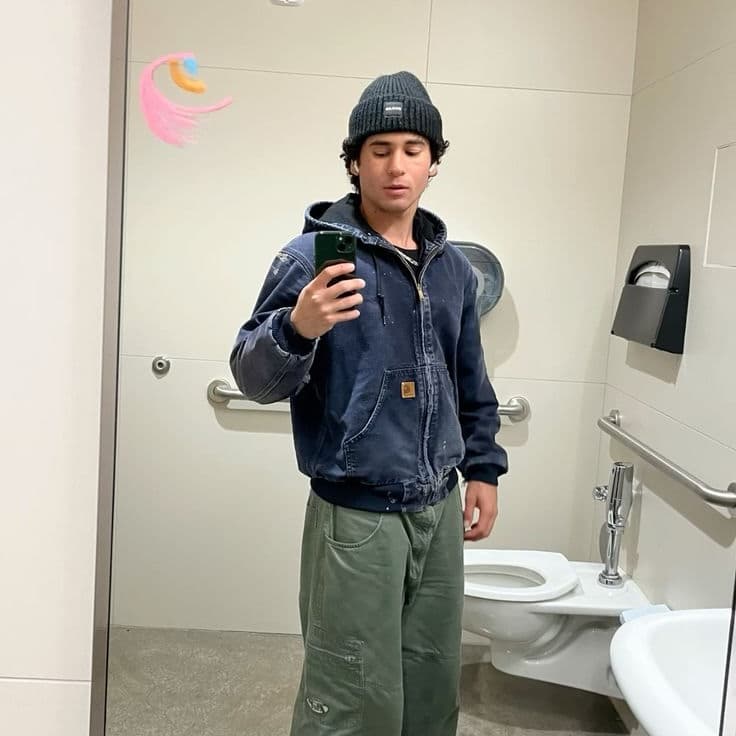Vintage Carhartt Navy Blue Hooded Jacket