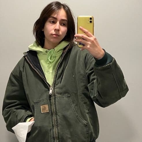 Vintage Carhartt Faded Green Hooded Jacket