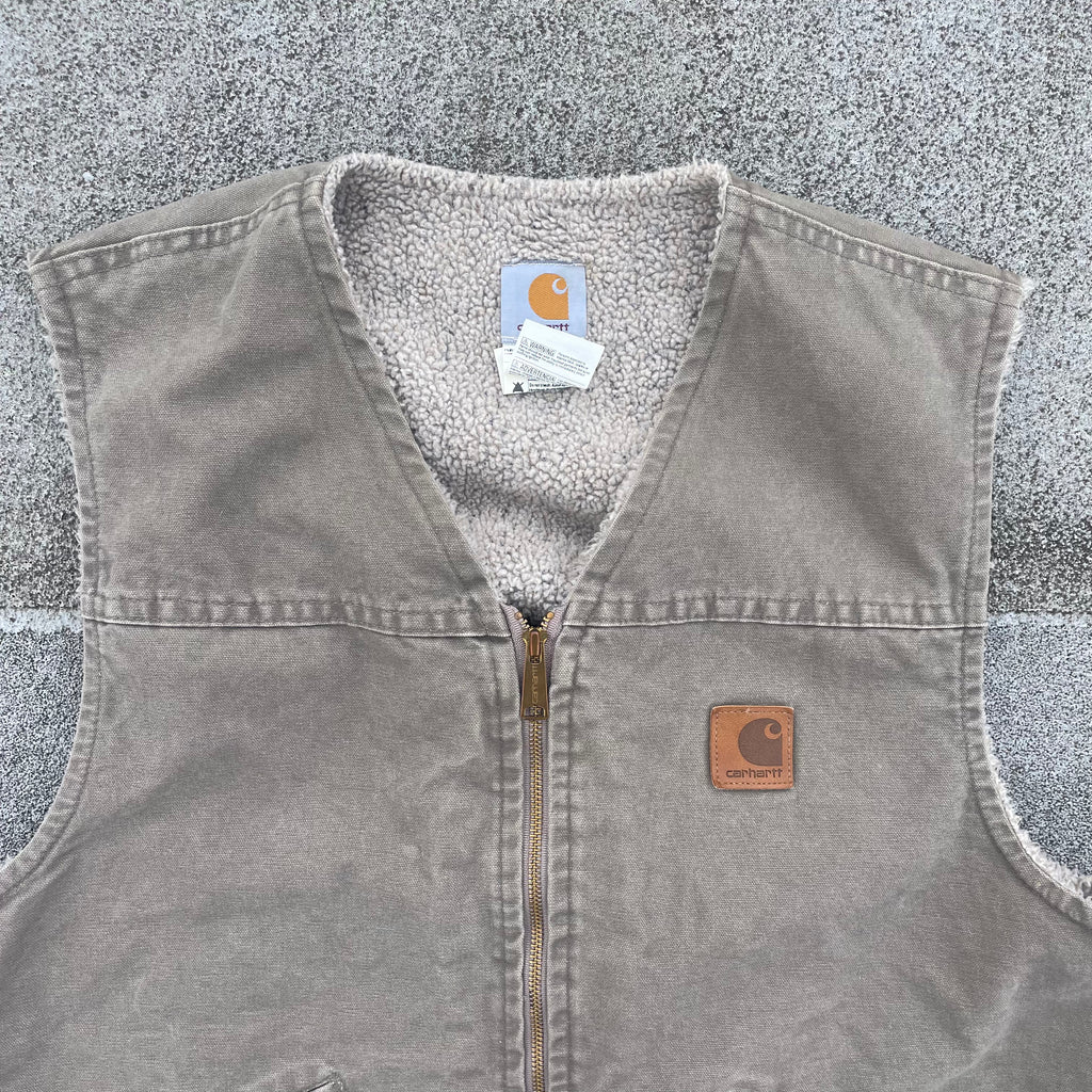 Vintage Carhartt Beige / Sand Brown Gilet Jacket