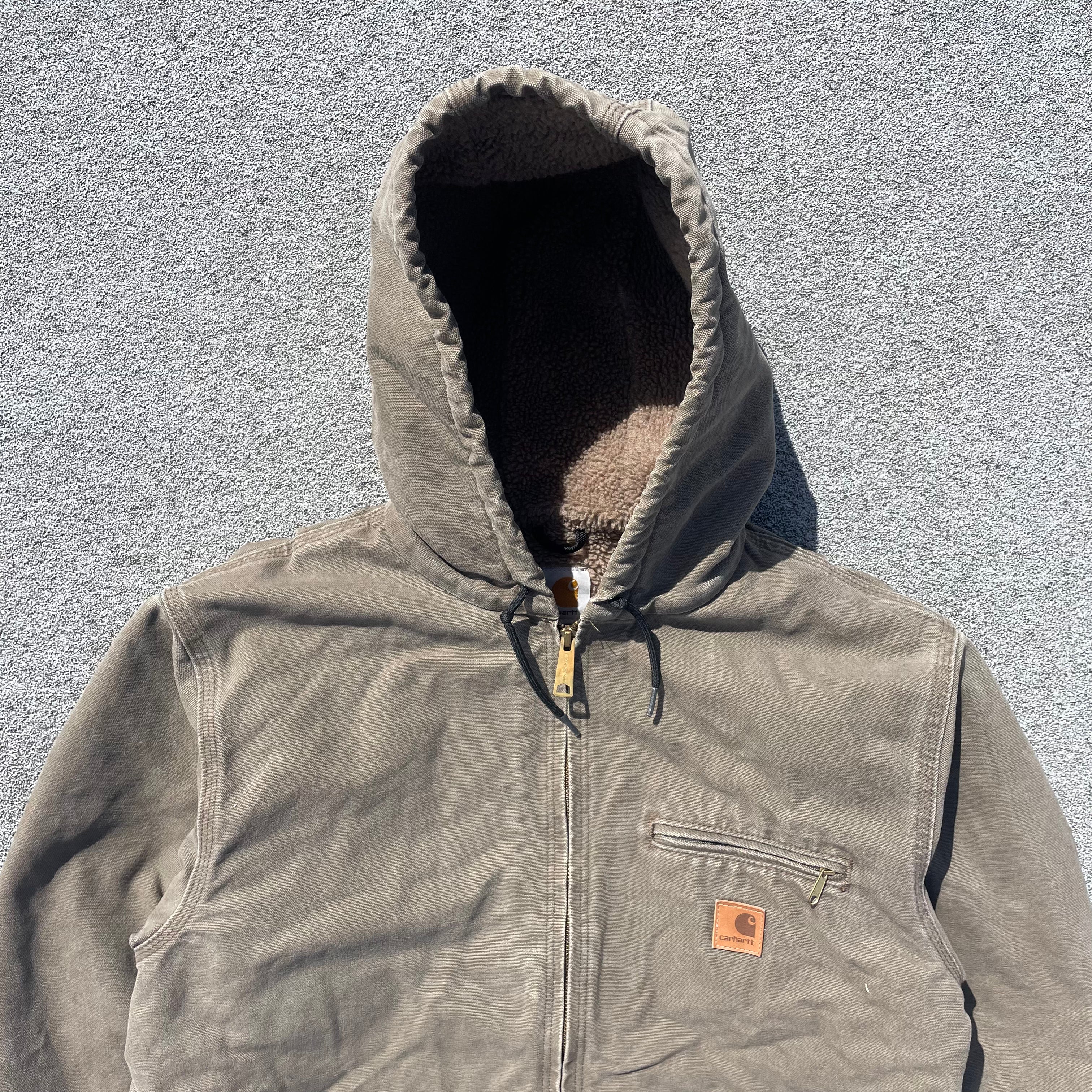 Vintage Carhartt Faded Brown Hooded Jacket