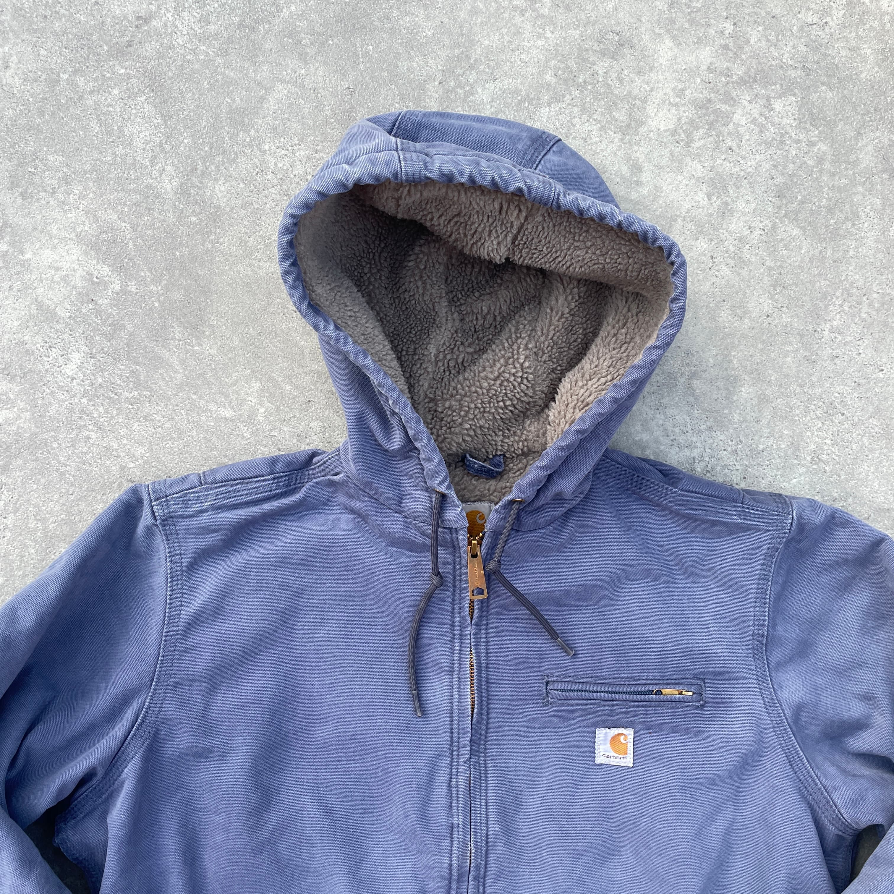 Vintage Carhartt Blue Hooded Jacket