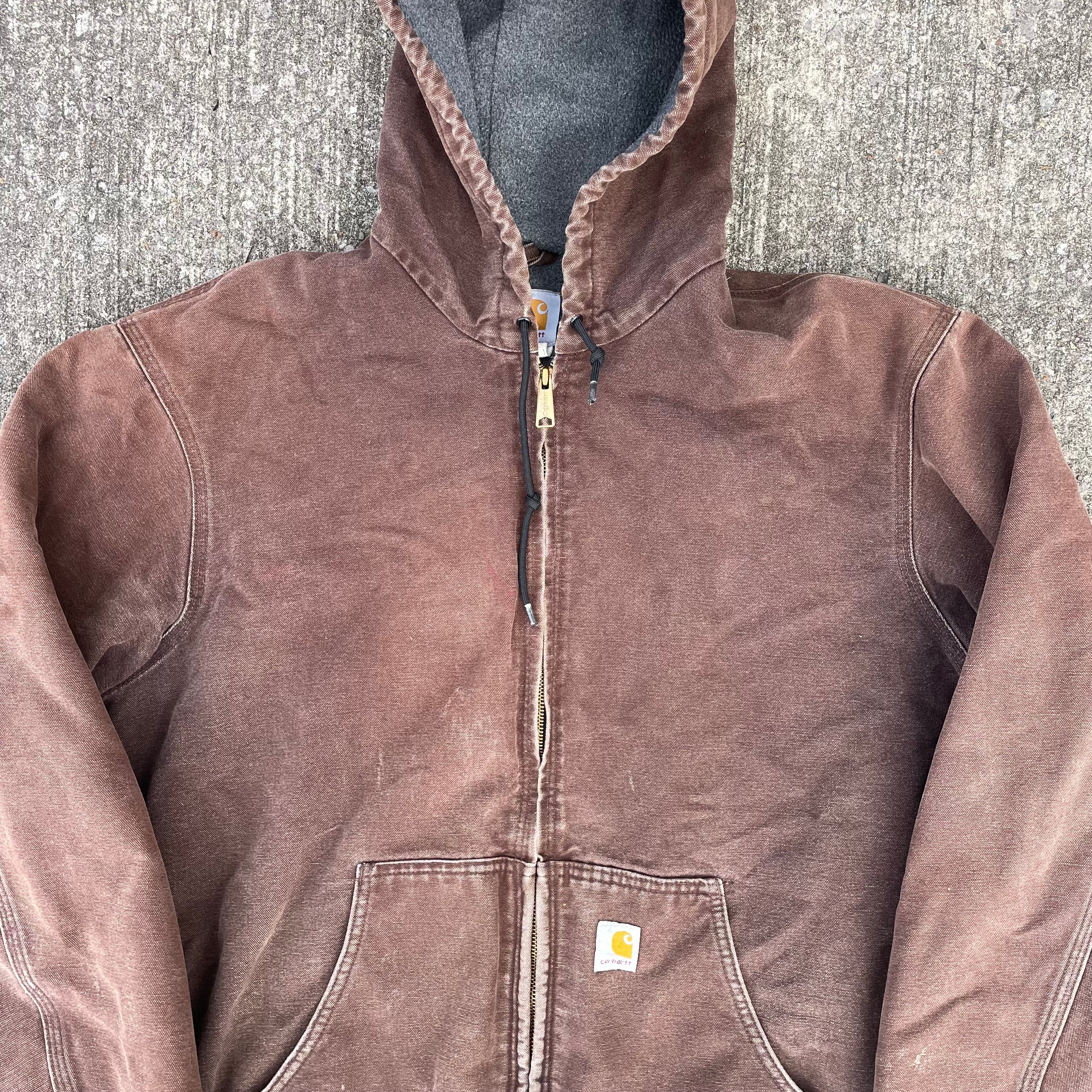 Vintage Carhartt Faded Brown Hooded Jacket