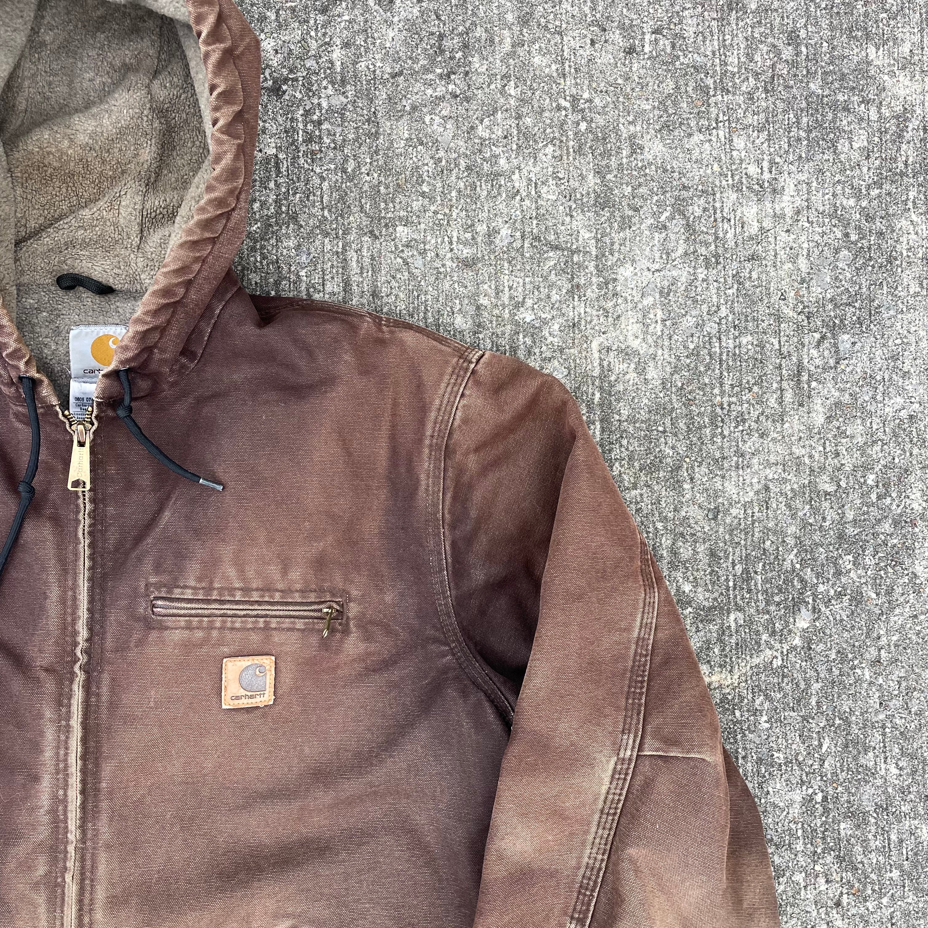 Vintage Carhartt Faded Brown Hooded Jacket