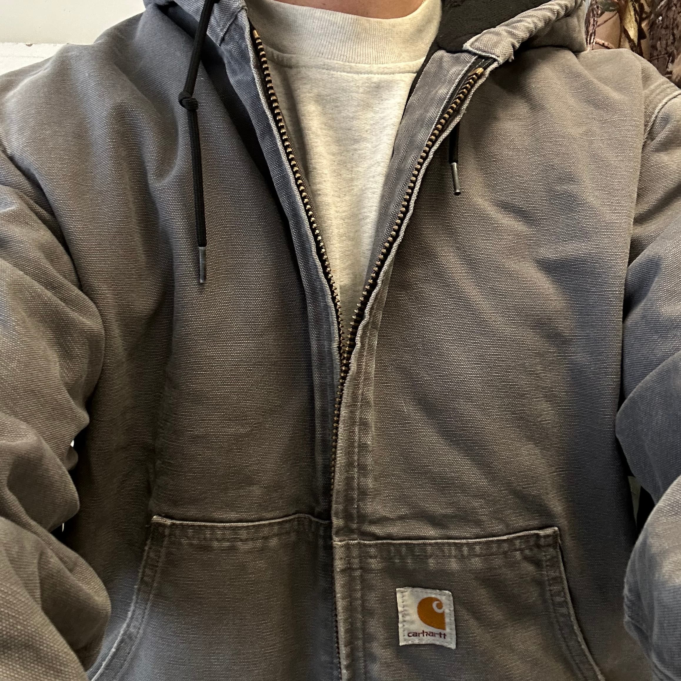 Vintage Carhartt Grey Hooded Jacket
