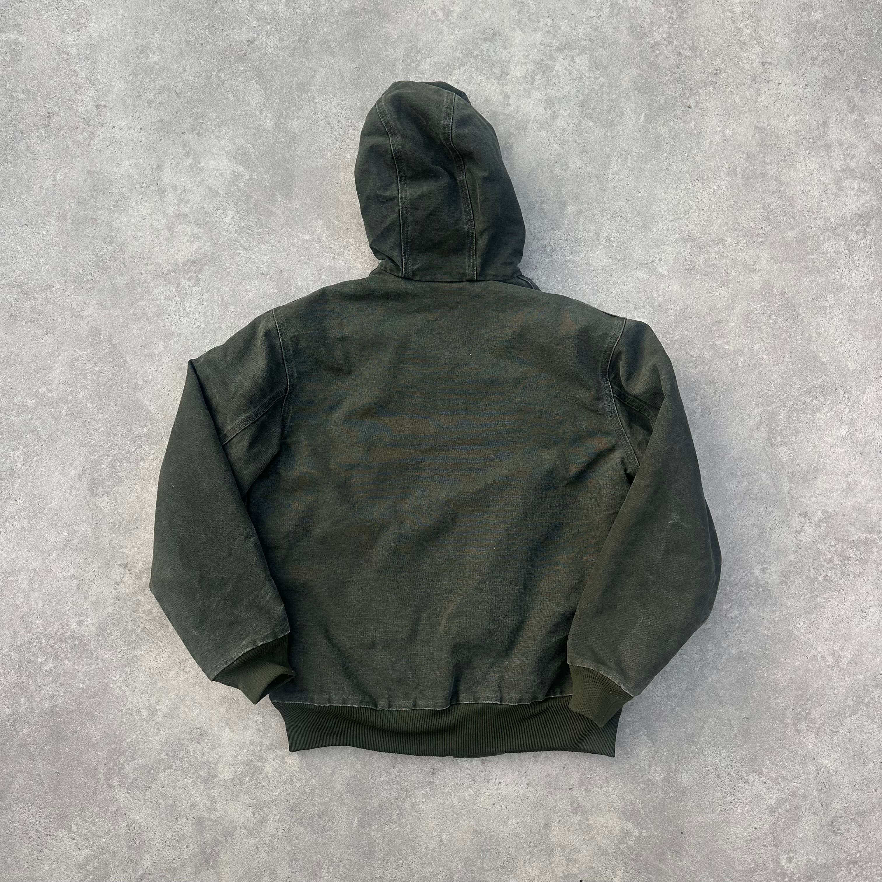 Vintage Carhartt Faded Green Hooded Jacket