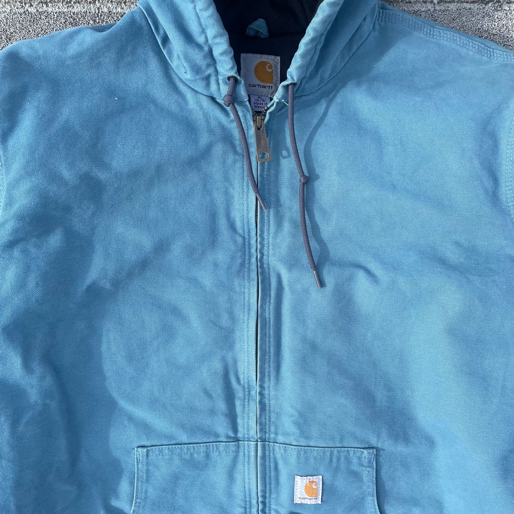 Vintage Carhartt Aqua Blue Hooded Jacket
