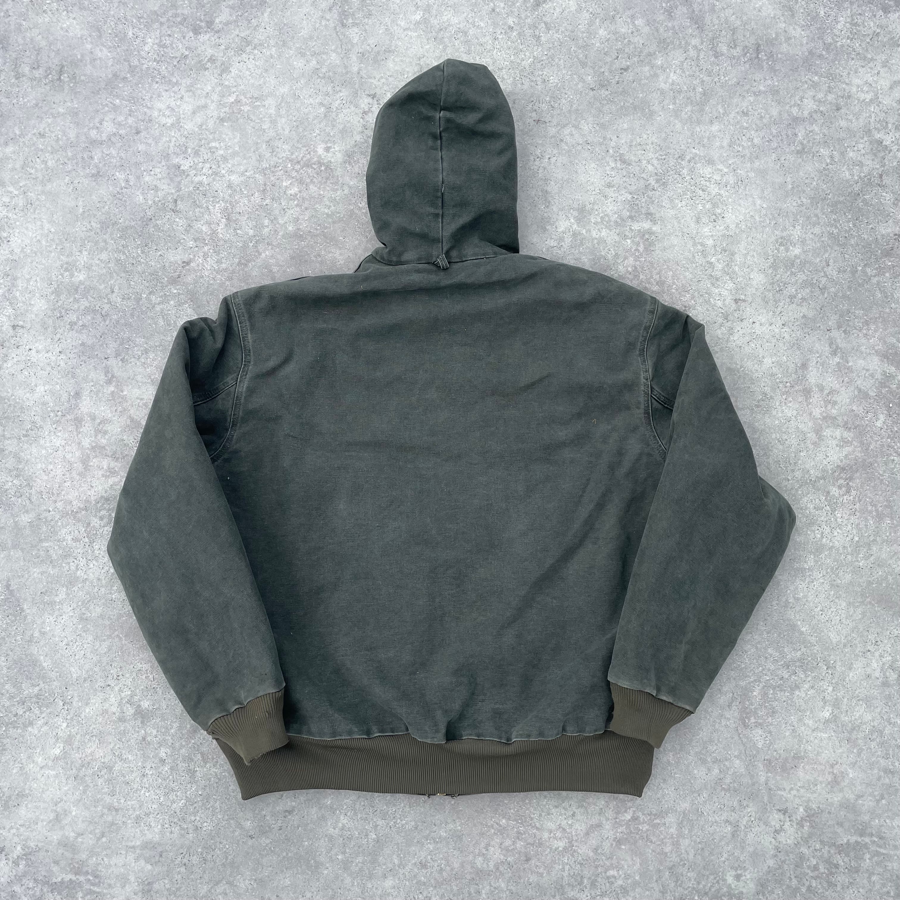 Vintage Carhartt Faded Green Hooded Jacket