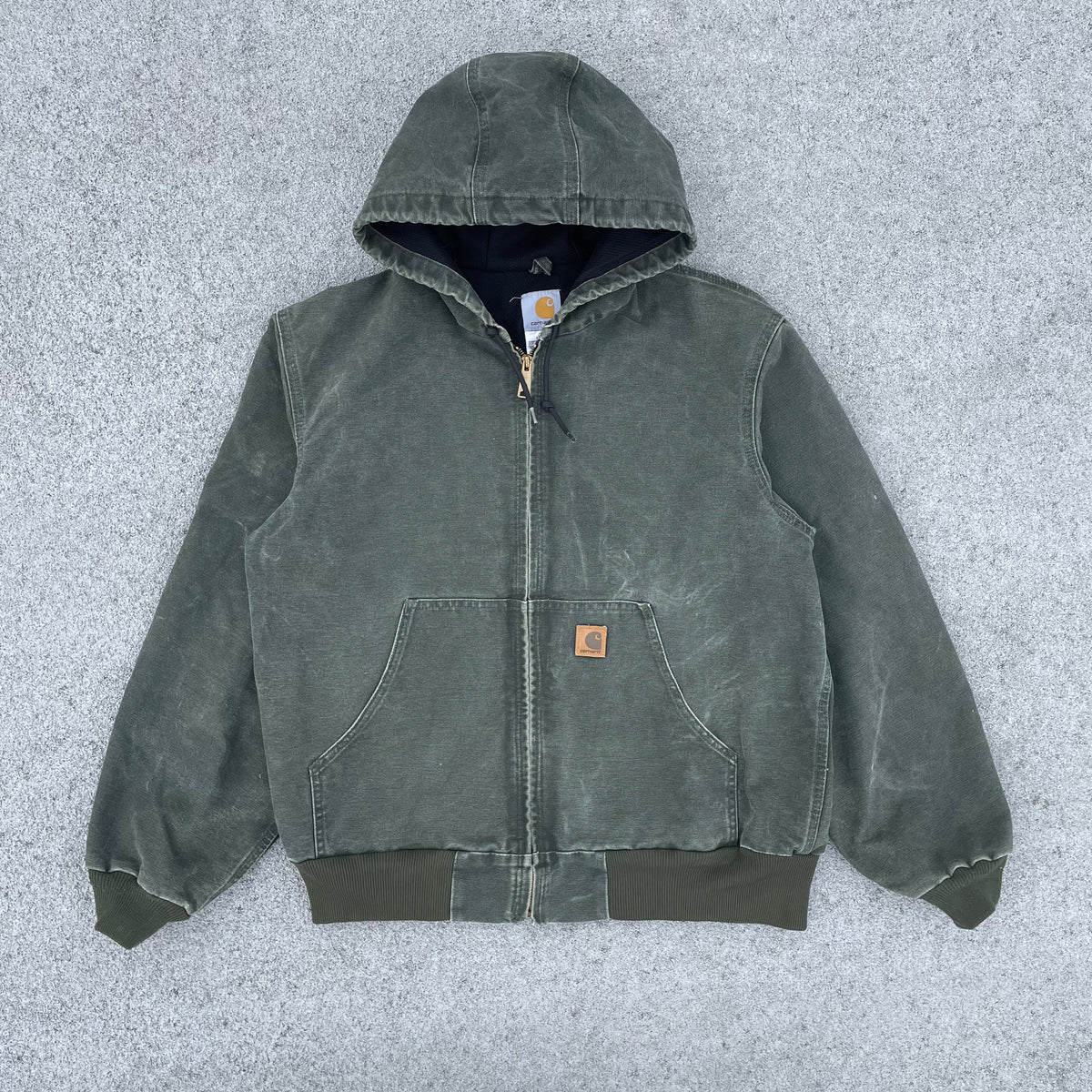 Vintage Carhartt Faded Green Hooded Jacket | We Vintage