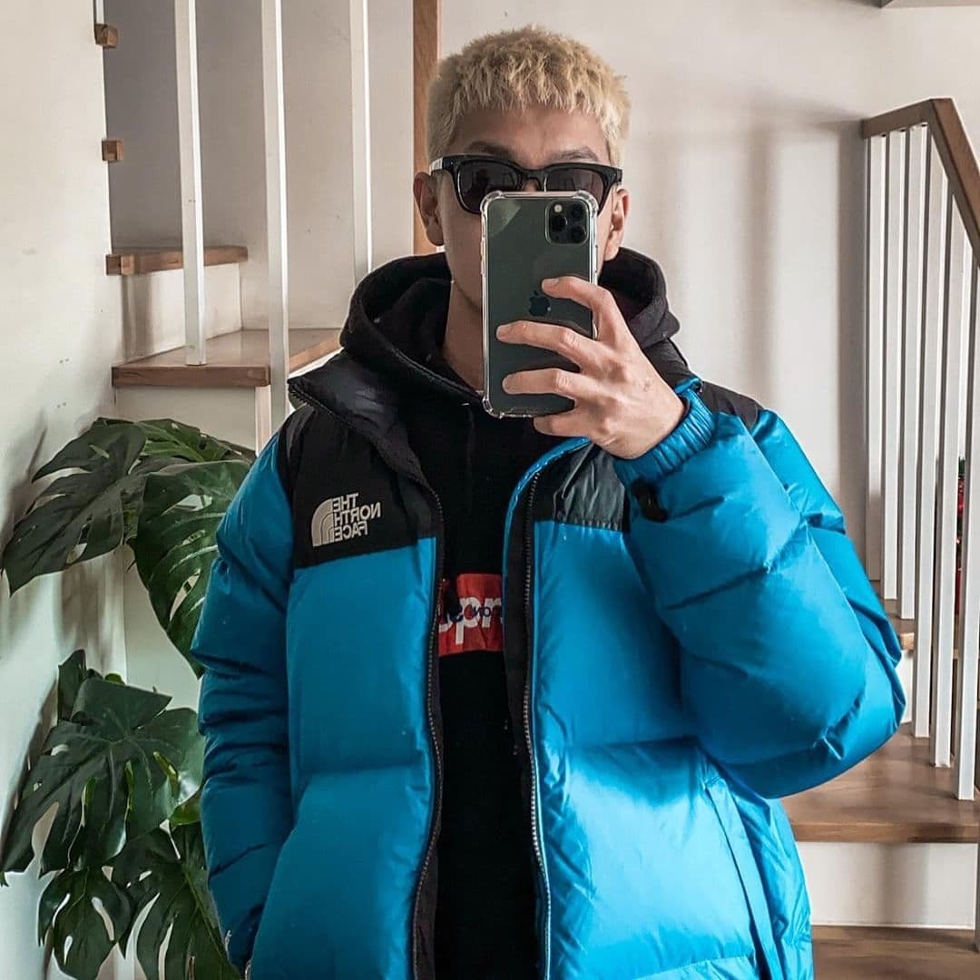 North face blue parka on sale