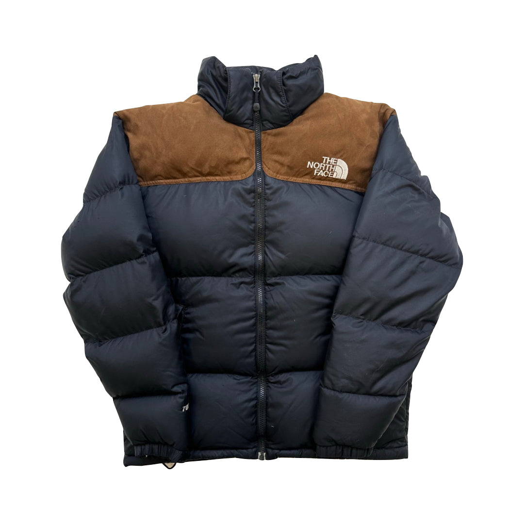 The North Face Matte Black & Brown Puffer Jacket