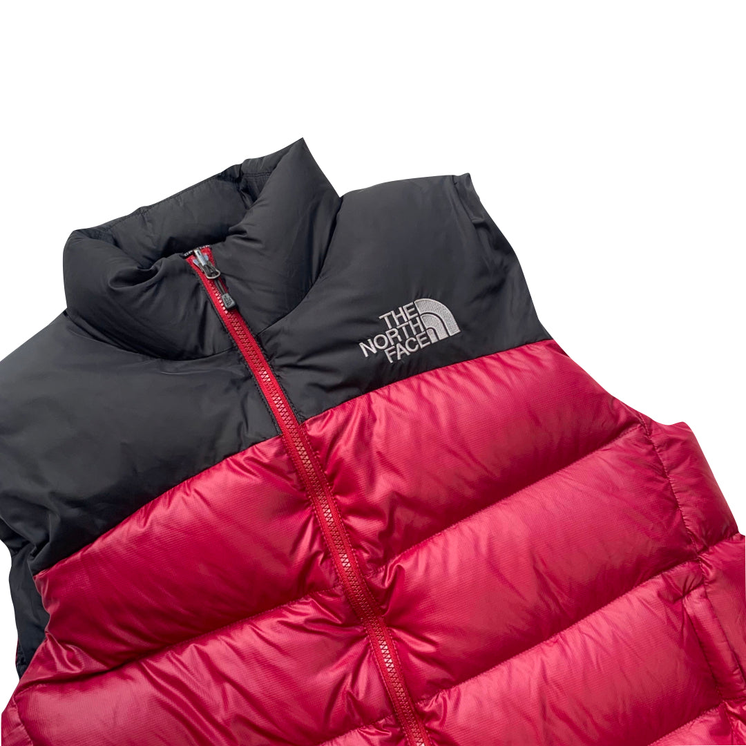 Red and black hot sale north face gilet