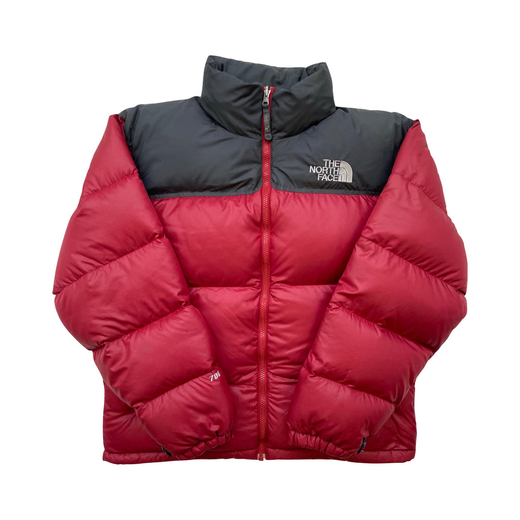 The North Face Light Maroon Red Puffer Jacket WITH REPAIR