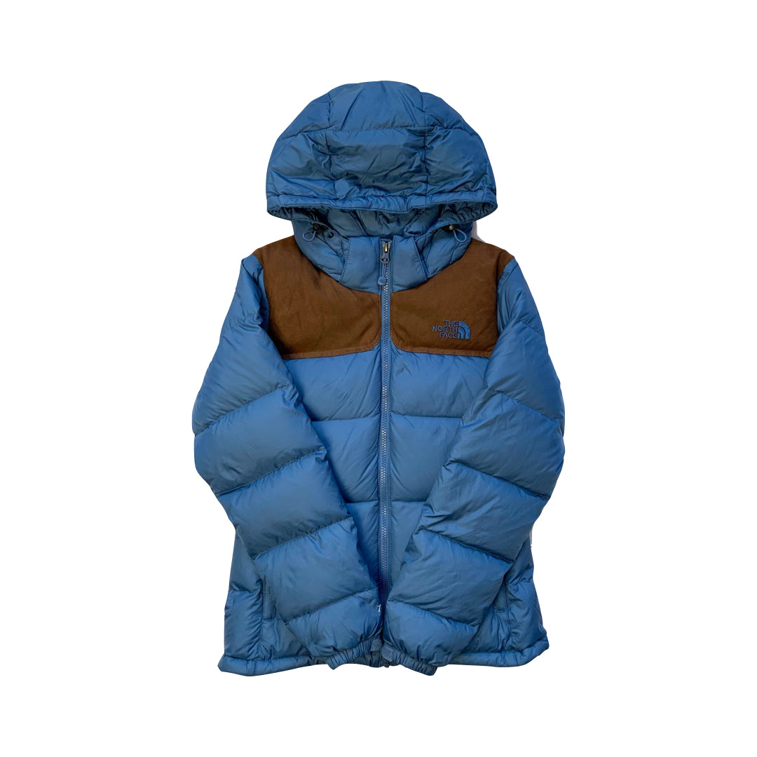 Women’s The North Face Blue and Brown Baltoro Puffer Jacket