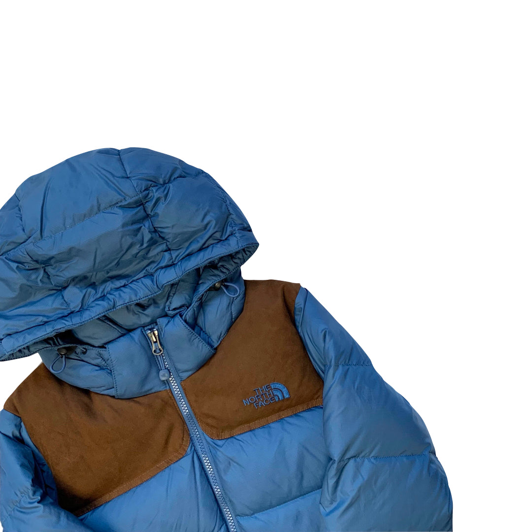 Women’s The North Face Blue and Brown Baltoro Puffer Jacket