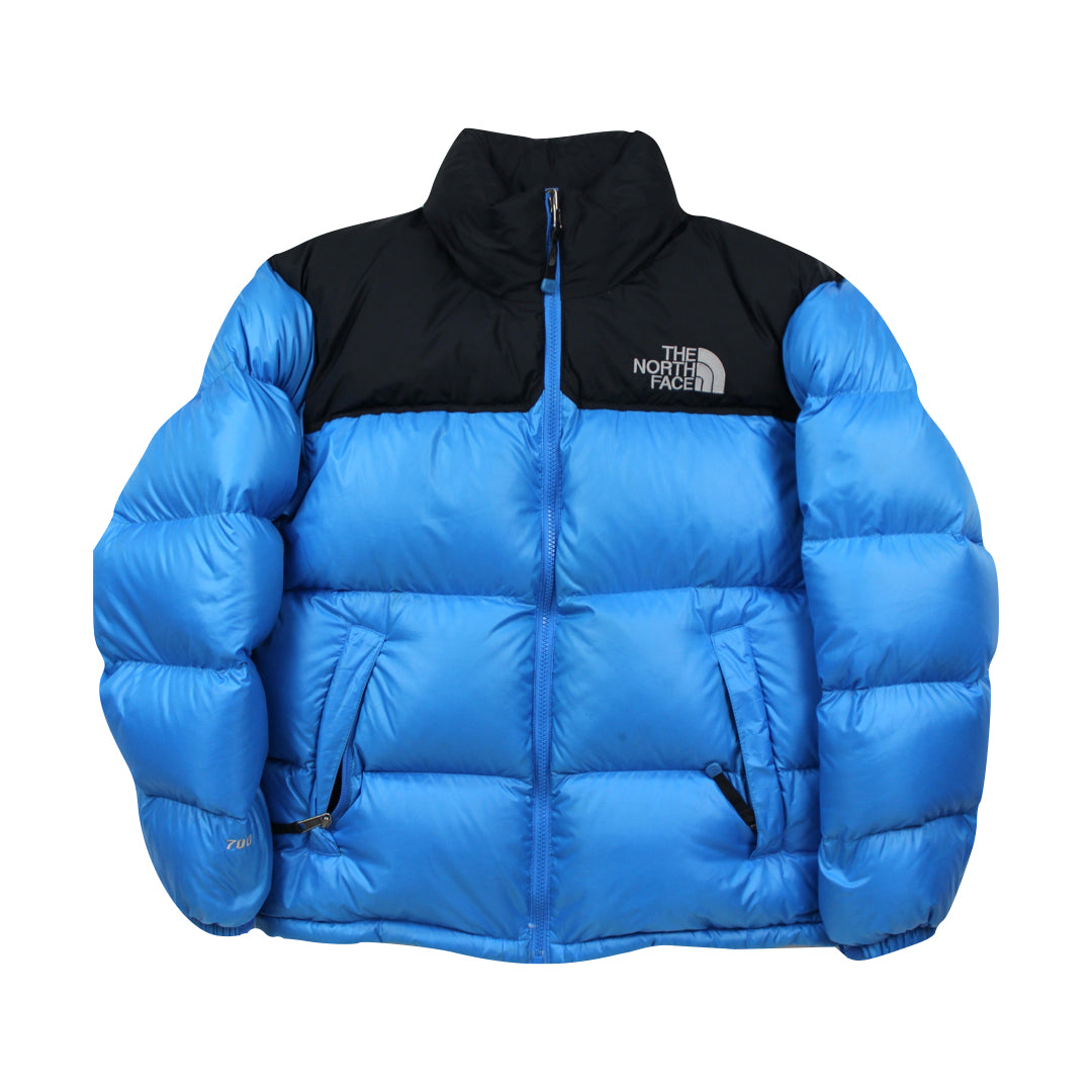 Baby blue north face puffer jacket on sale