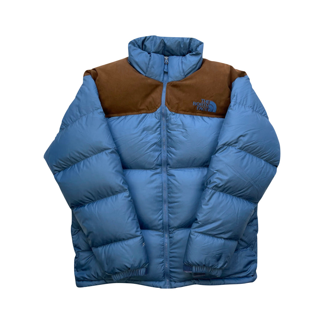The North Face Blue / Brown Puffer Jacket