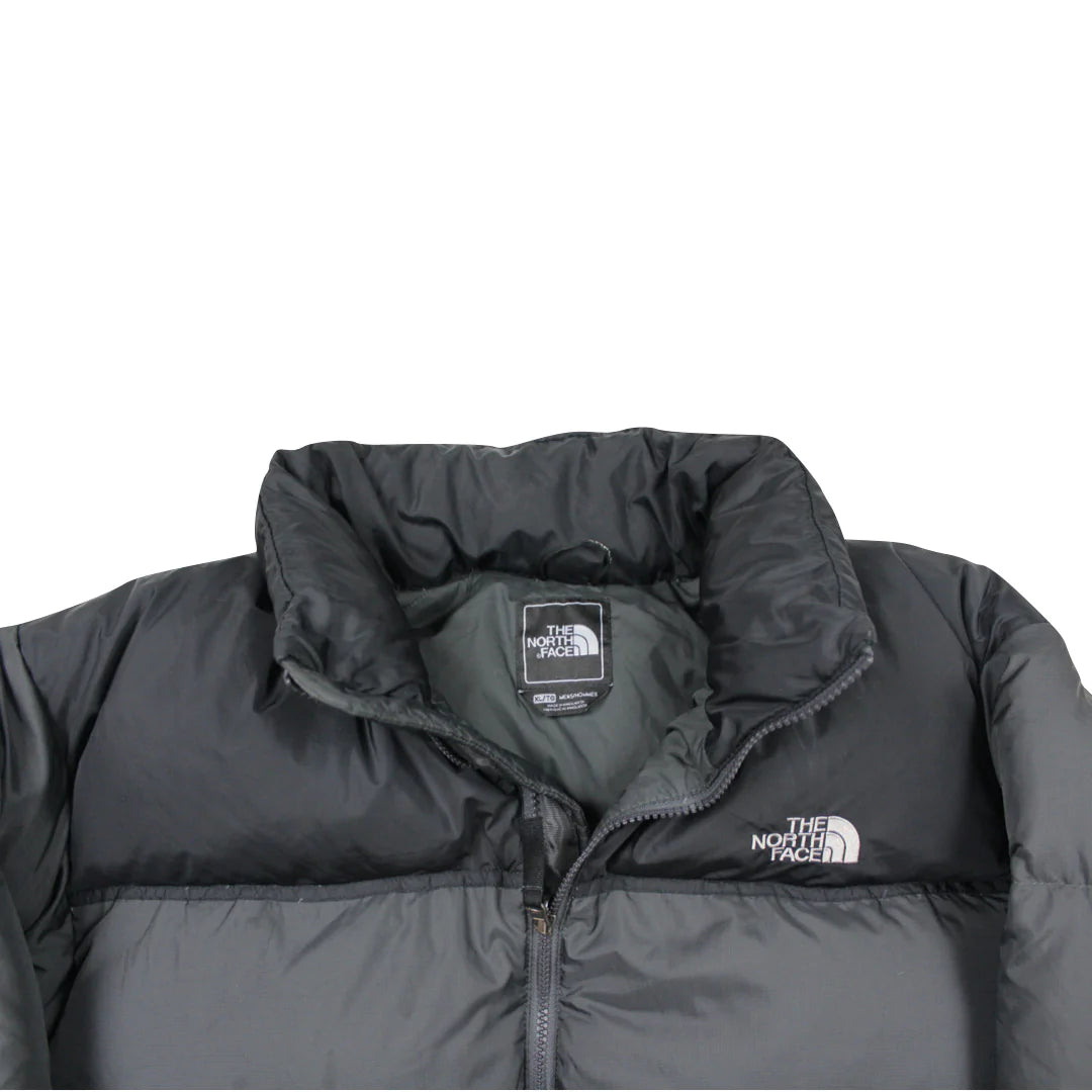 The North Face Dark Grey Matte Puffer Jacket WITH STAIN