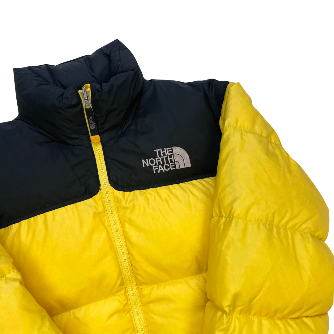 The North Face Yellow Puffer Jacket WITH STAIN
