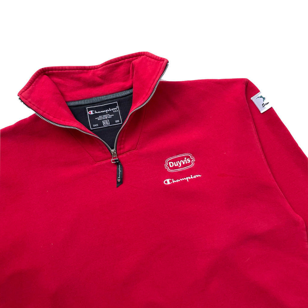 Champion Red 1/4 Zip Sweatshirt
