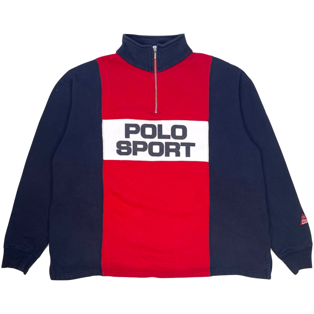 Ralph Lauren Polo Sport Navy & Red 1/4 Zip Sweatshirt