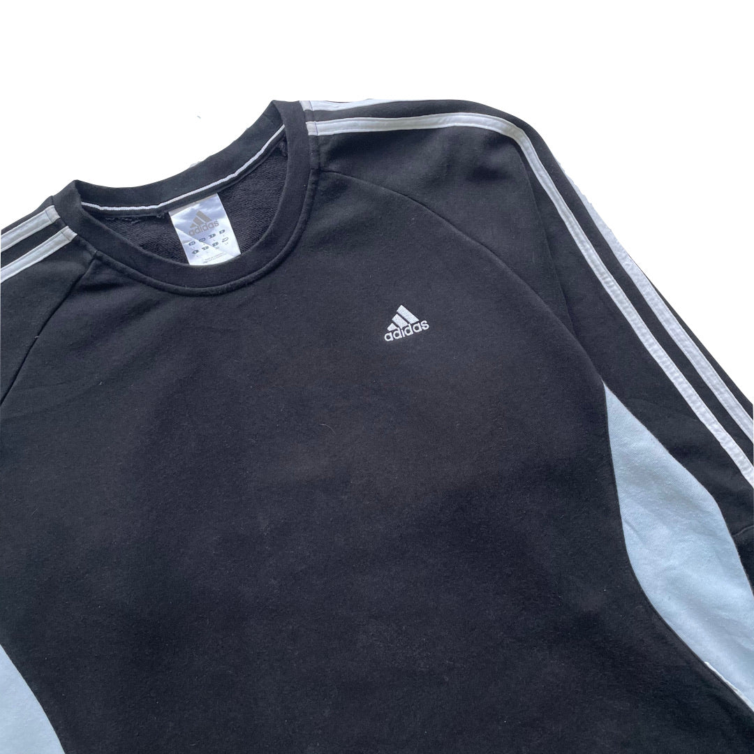 adidas black with blue stripes