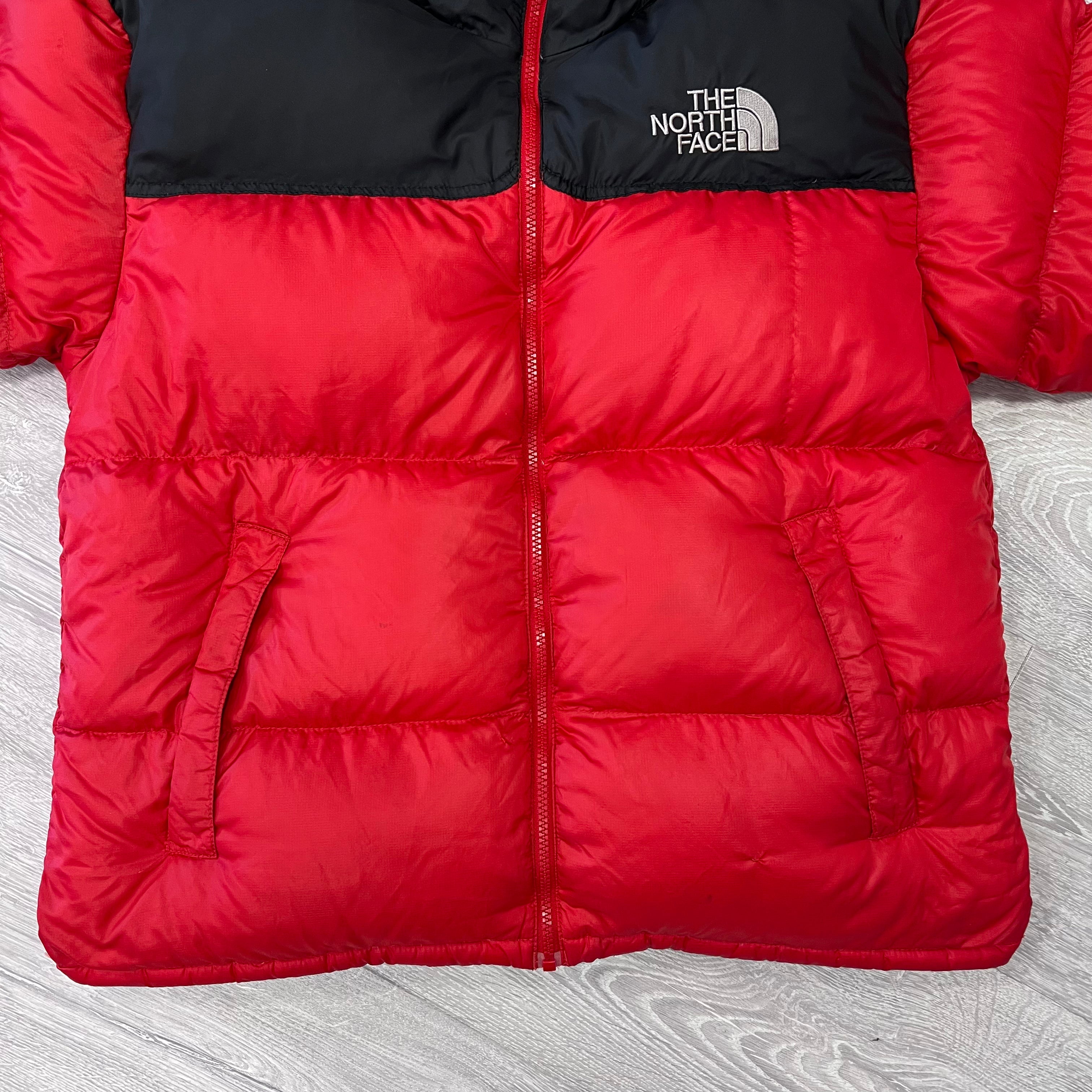 The North Face Red Puffer Jacket WITH REPAIRS