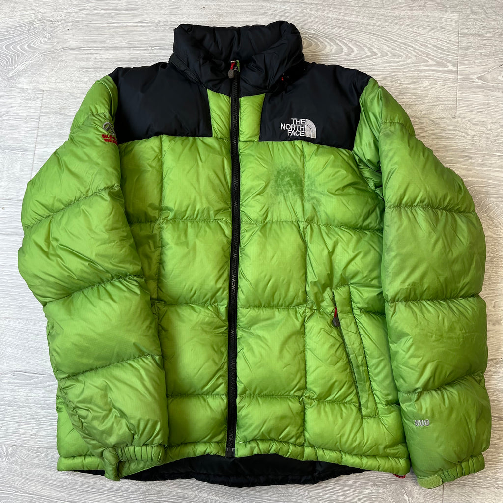 The North Face Green Lhotse Summit Series Puffer Jacket WITH STAIN