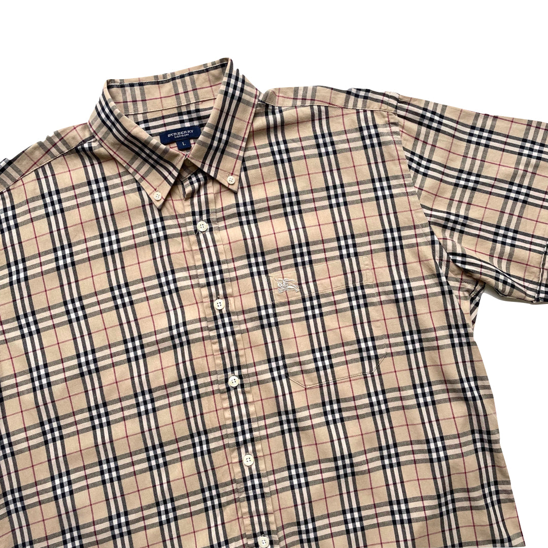 Short sleeve burberry shirt mens on sale