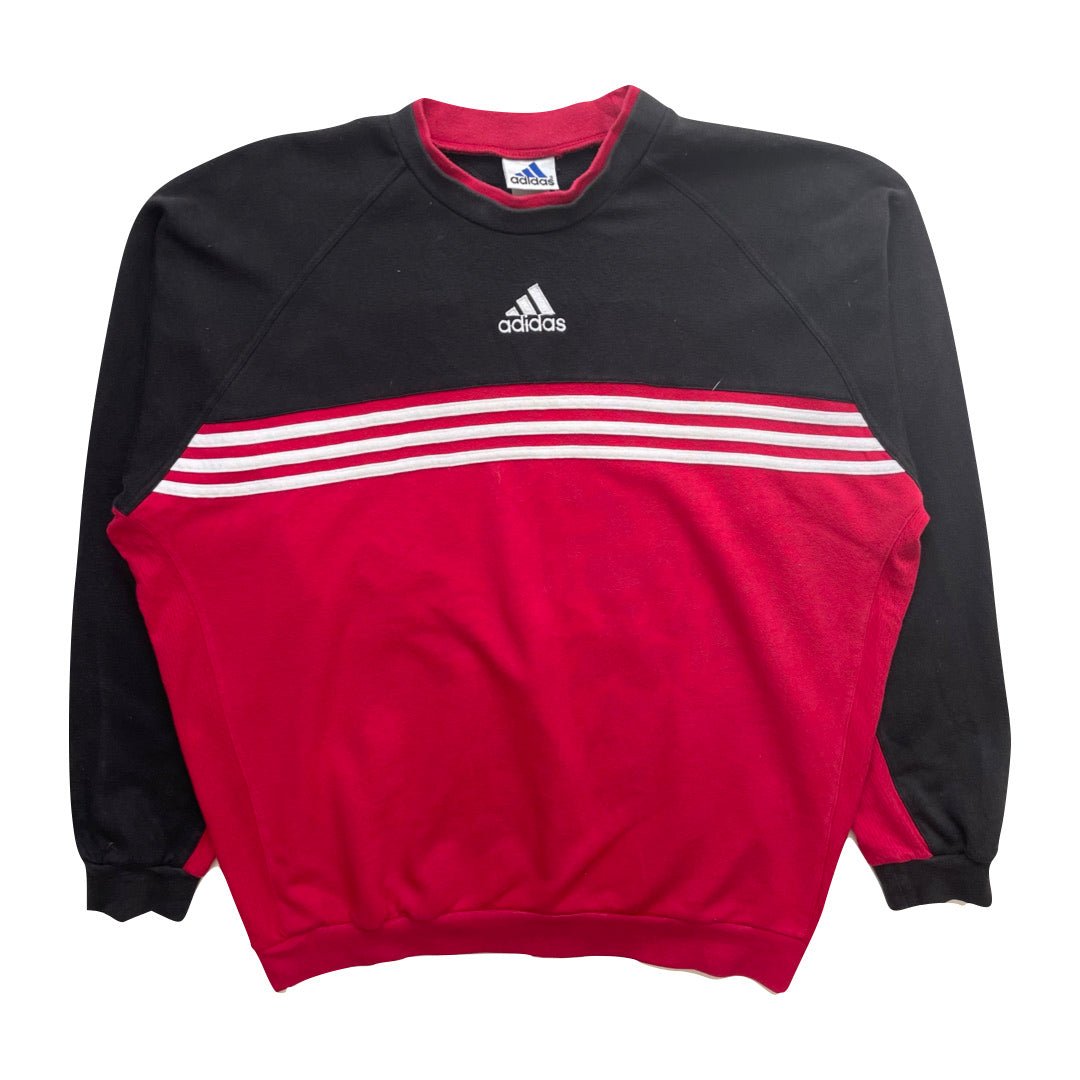 Adidas black clearance and red sweatshirt