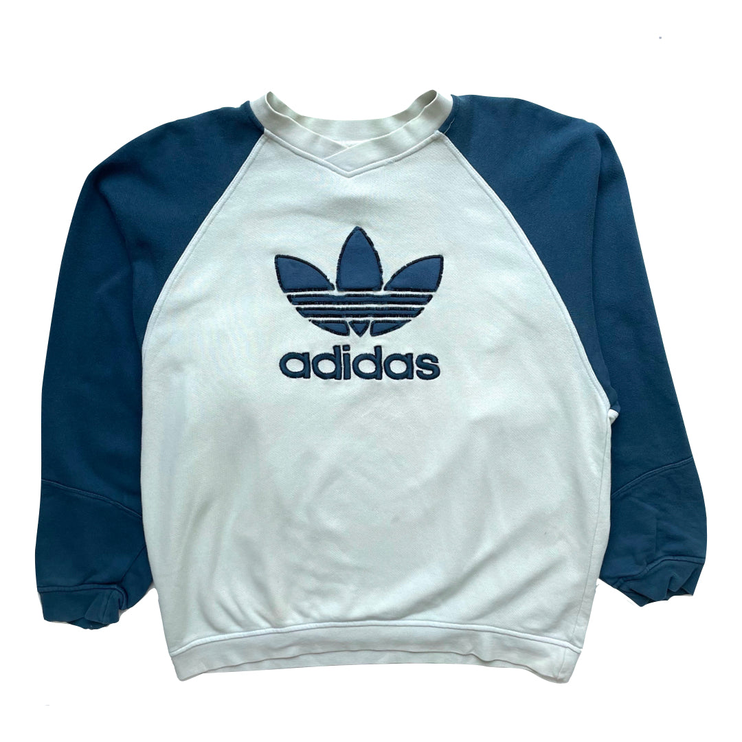 Adidas Cream/Blue Sweatshirt We Vintage