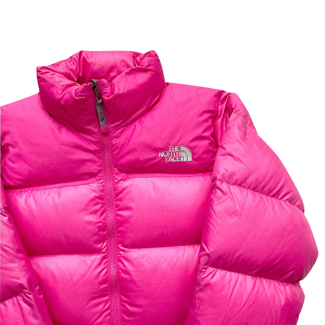 The North Face Womens Pink Puffer Jacket WITH STAIN We Vintage