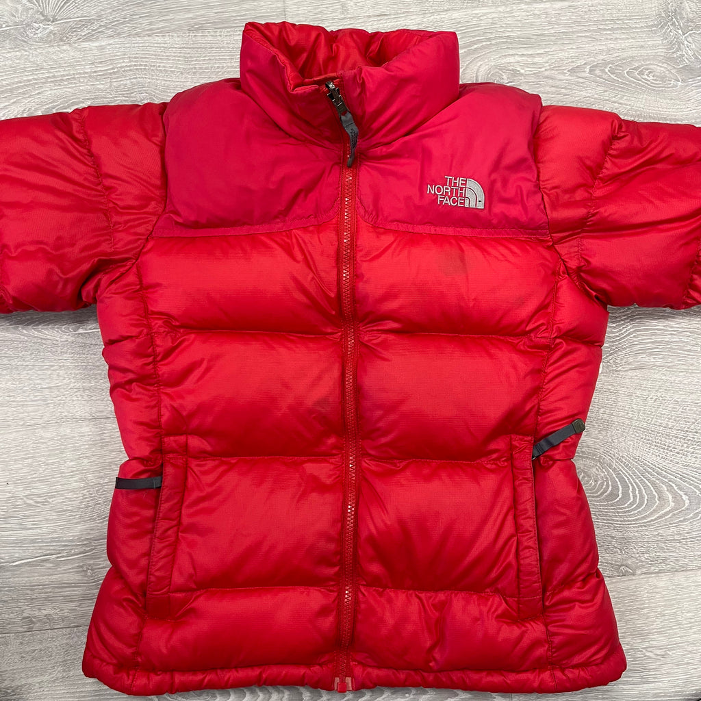The North Face Womens Faded Red / Pink Puffer Jacket WITH STAIN