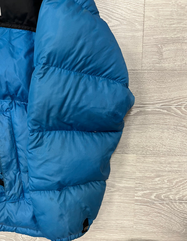 The North Face Baby Blue Puffer Jacket WITH STAIN & REPAIR