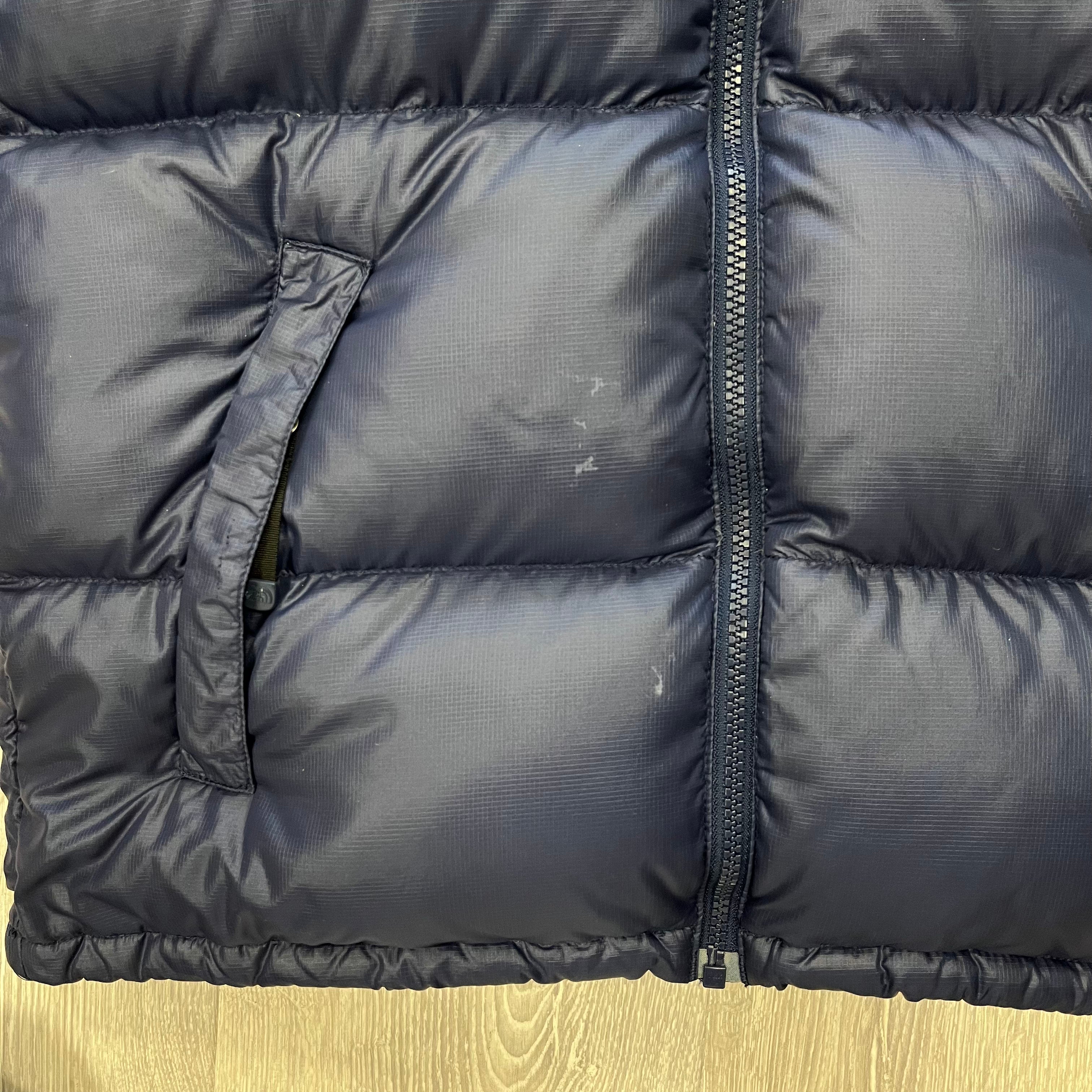 The North Face Navy Blue Puffer Jacket WITH STAIN & MINOR DAMAGE