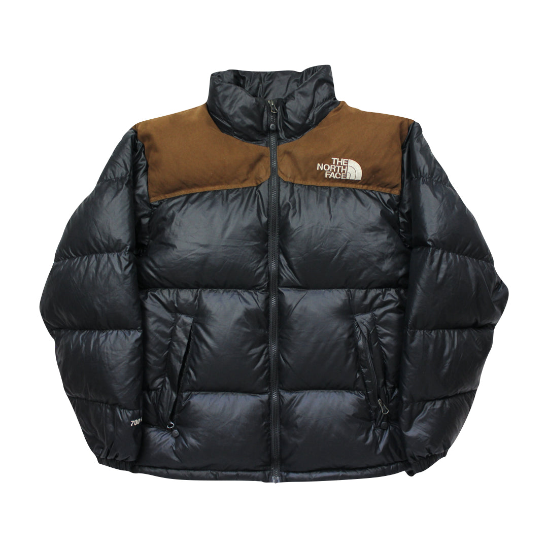 Dark Brown Brown Tnf Puffer Jacket The North Face Retro Nuptse