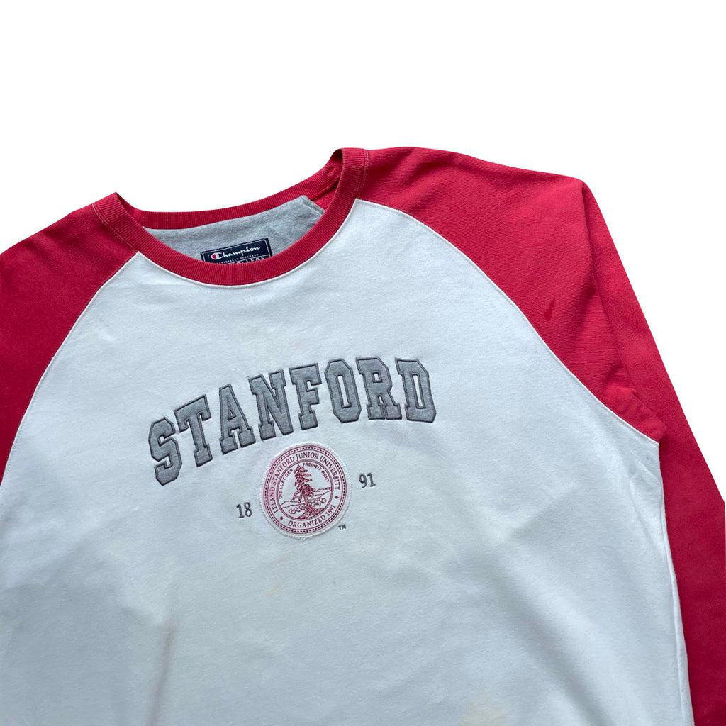 Champion Stanford White & Red Sweatshirt WITH STAIN