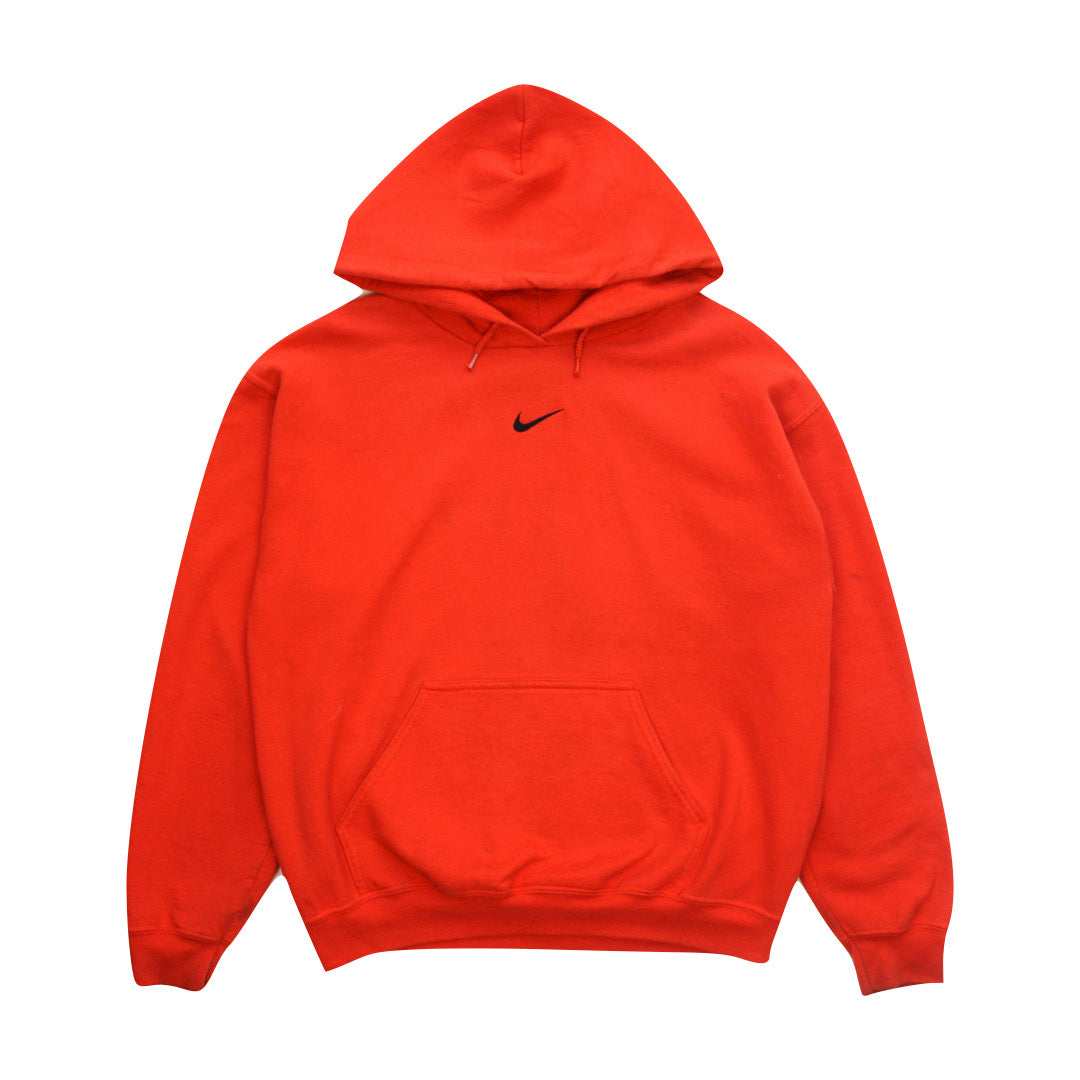 Nike Orange Center Logo Hoodie Sweatshirt We Vintage