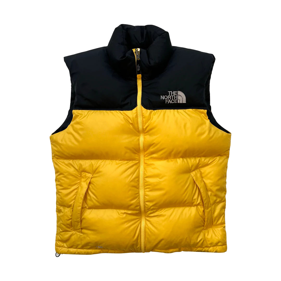 The North Face Yellow Gilet Puffer Jacket WITH SMALL STAIN We