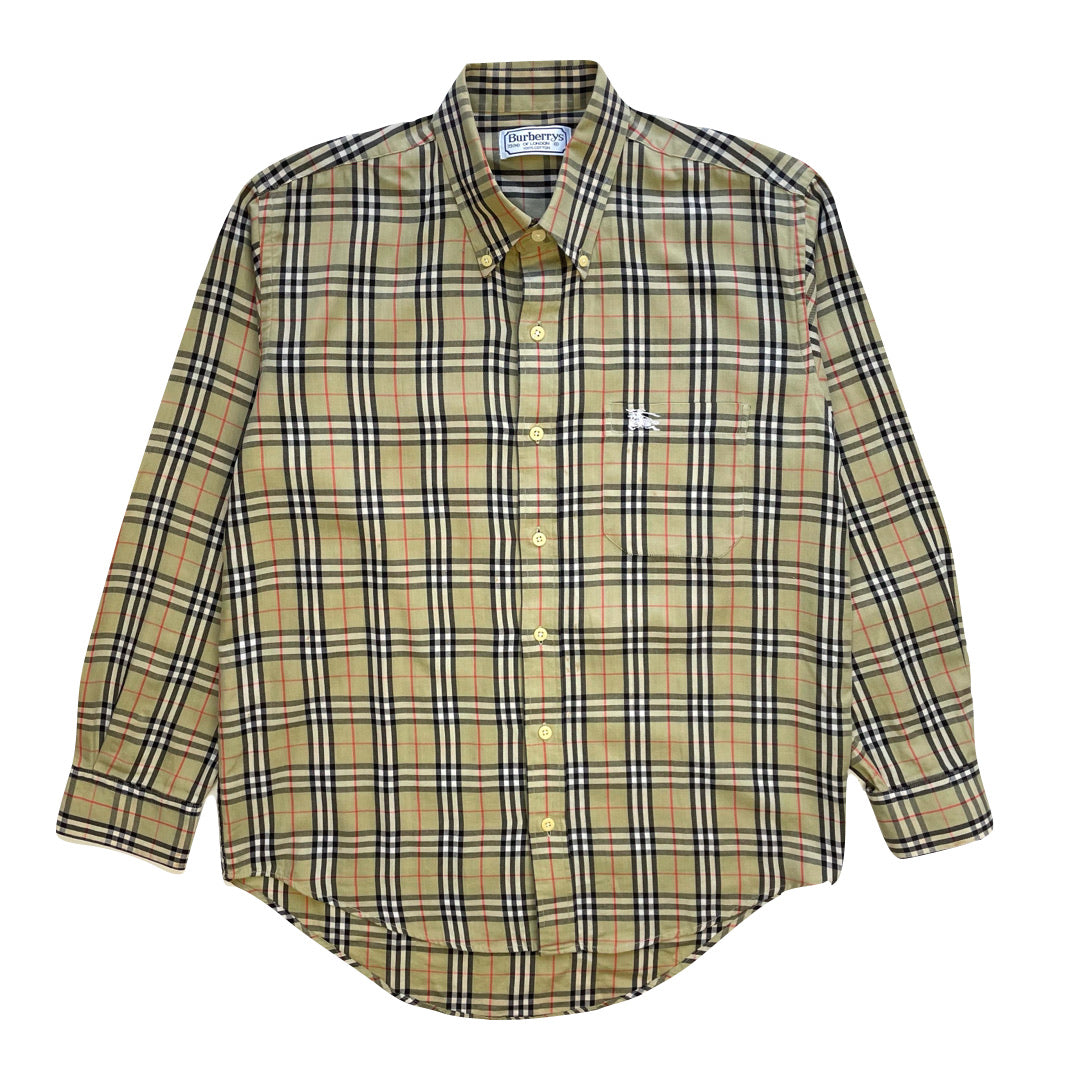 Burberry vintage hotsell long sleeve shirt Burberrys size L