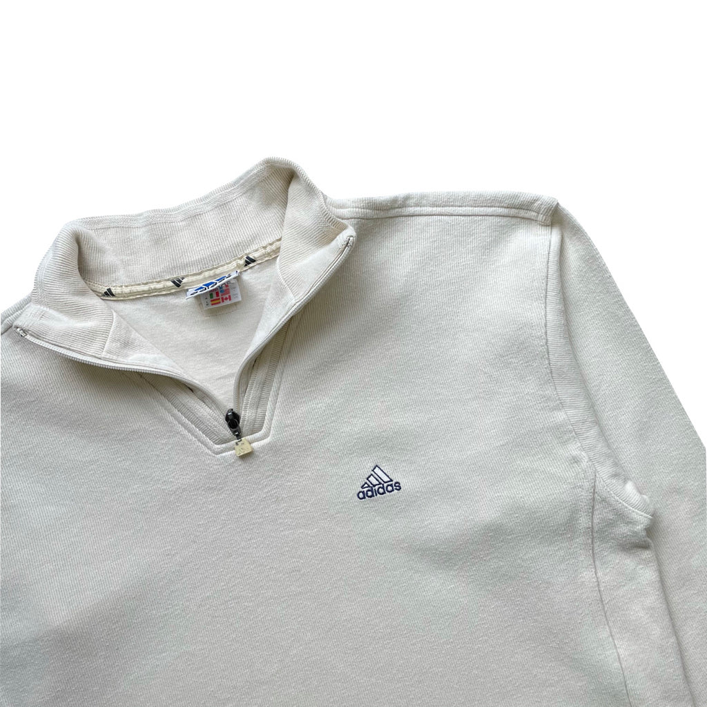 Adidas Light Beige/Brown 1/4 Zip Sweatshirt