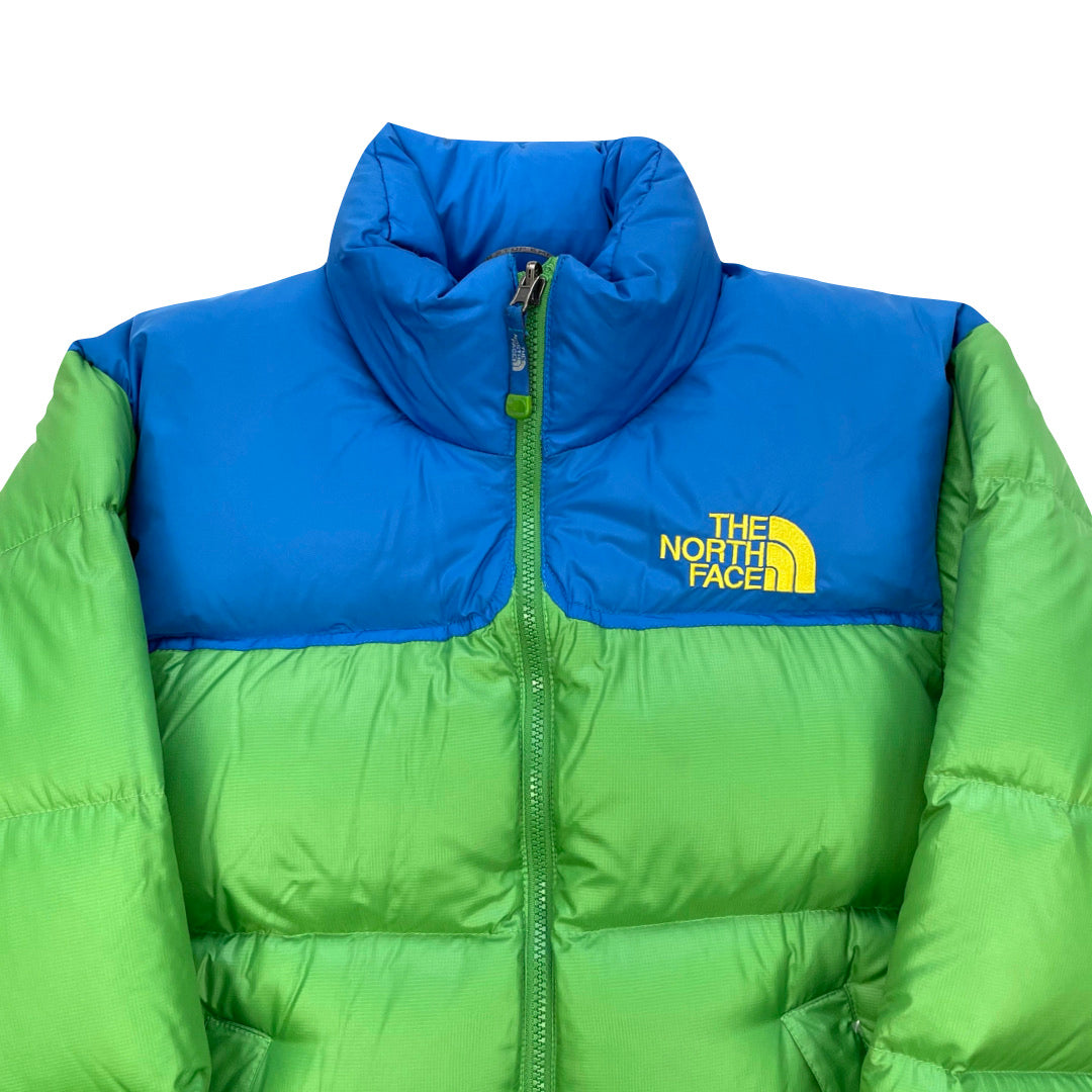The North Face Lime Green & Blue Puffer Jacket